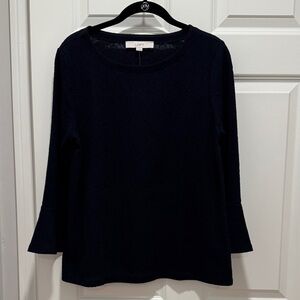 NWT LOFT Lace Bell Sleeve Top